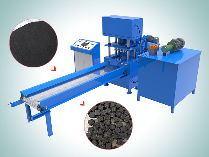 Hydraulic hookah charcoal briquetting machine