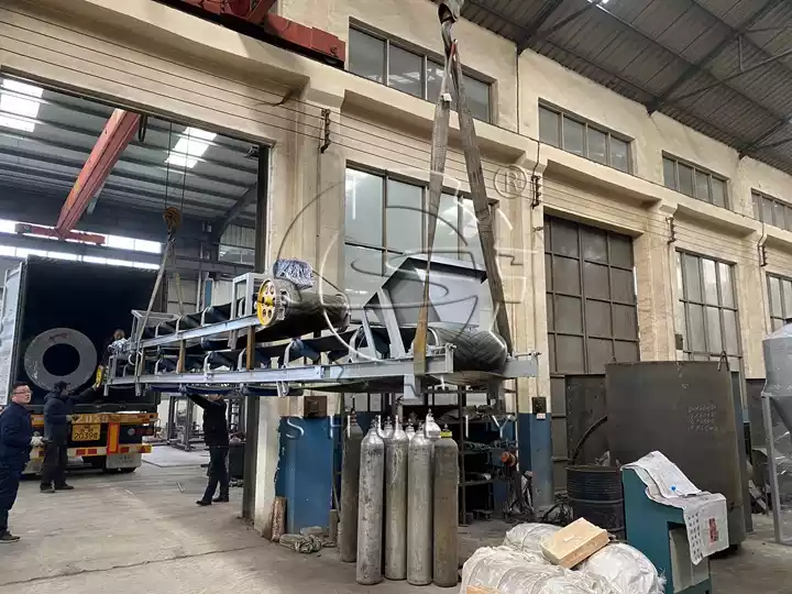 rotary drying machine loading site