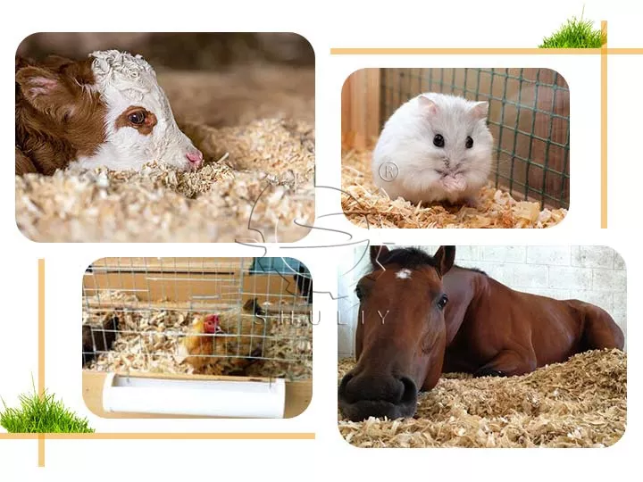 動物用ベッド用の木屑機械の使用