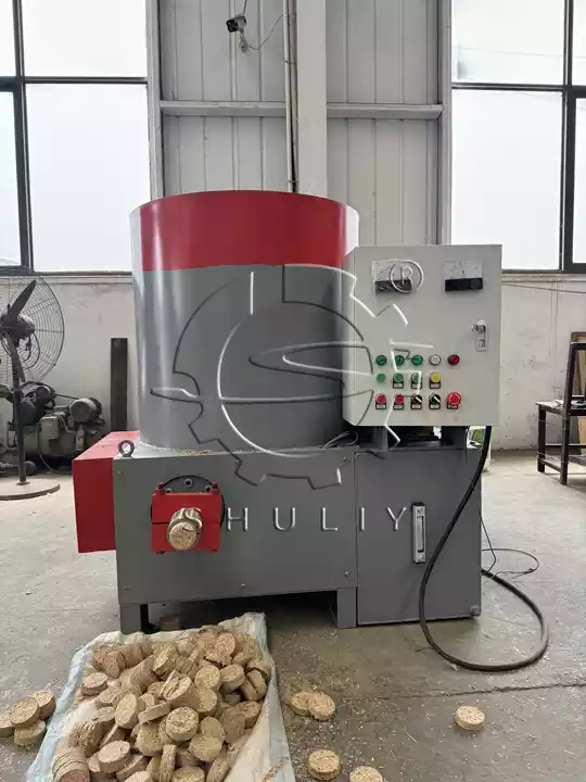 Sawdust Briquette Press Machine In Workshop